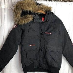 Canada Goose Black Ski Jacket with Fur-Trimmed Hood